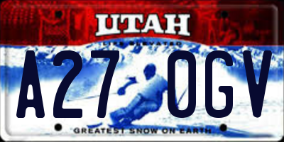 UT license plate A270GV