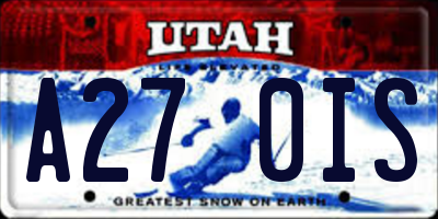 UT license plate A270IS