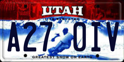 UT license plate A270IV