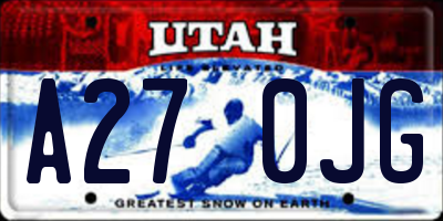 UT license plate A270JG
