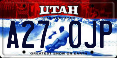 UT license plate A270JP