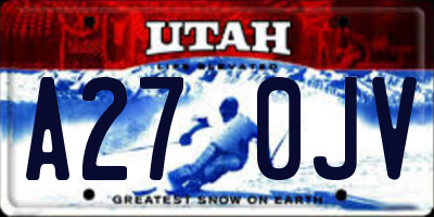 UT license plate A270JV