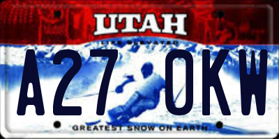 UT license plate A270KW