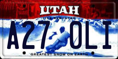 UT license plate A270LI
