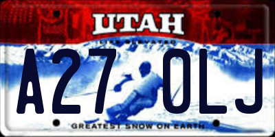 UT license plate A270LJ