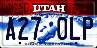UT license plate A270LP