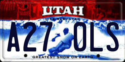 UT license plate A270LS