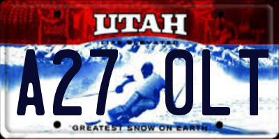 UT license plate A270LT