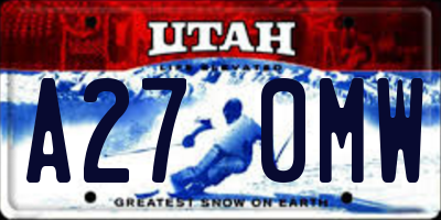 UT license plate A270MW