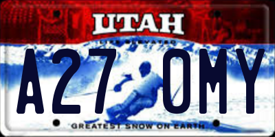 UT license plate A270MY