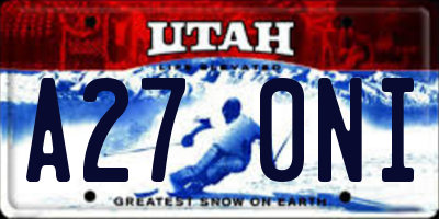 UT license plate A270NI