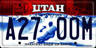UT license plate A270OM