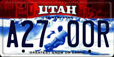 UT license plate A270OR