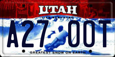 UT license plate A270OT
