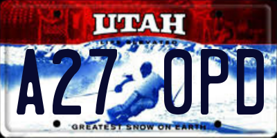 UT license plate A270PD