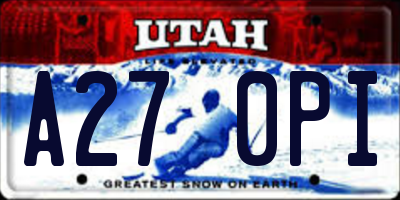 UT license plate A270PI