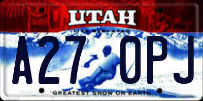 UT license plate A270PJ