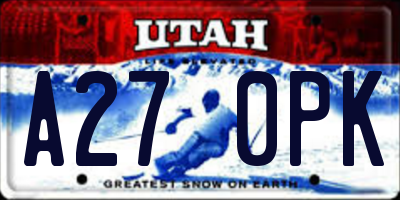 UT license plate A270PK