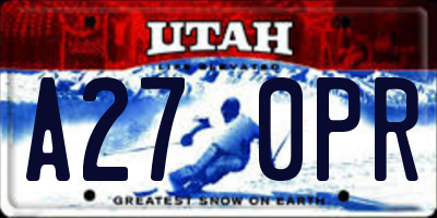 UT license plate A270PR