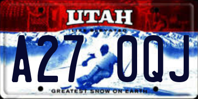 UT license plate A270QJ