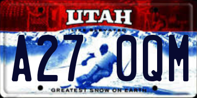 UT license plate A270QM