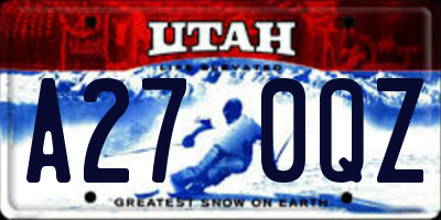 UT license plate A270QZ