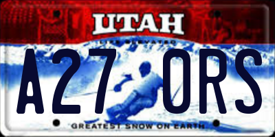 UT license plate A270RS