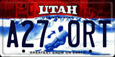 UT license plate A270RT