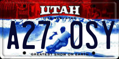 UT license plate A270SY