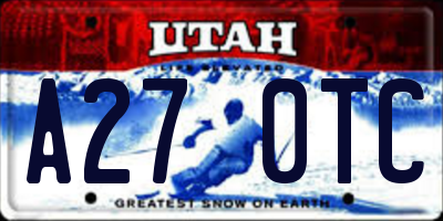 UT license plate A270TC