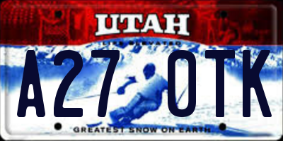UT license plate A270TK