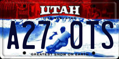 UT license plate A270TS