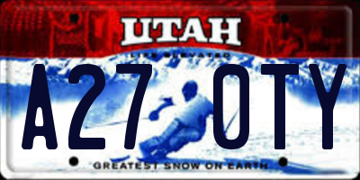UT license plate A270TY