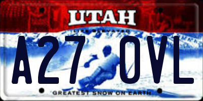 UT license plate A270VL