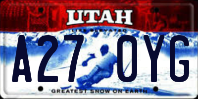 UT license plate A270YG