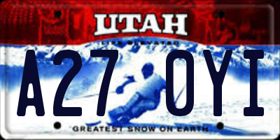 UT license plate A270YI