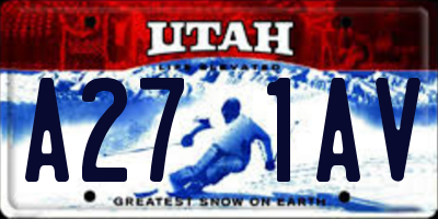 UT license plate A271AV