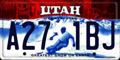 UT license plate A271BJ