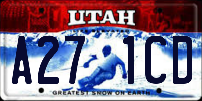 UT license plate A271CD