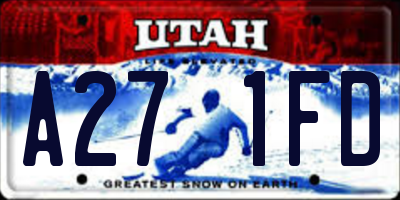 UT license plate A271FD