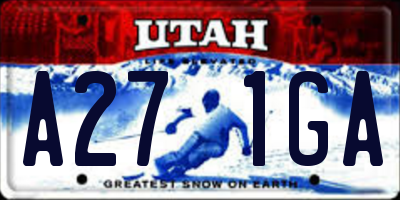 UT license plate A271GA