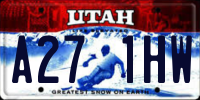UT license plate A271HW