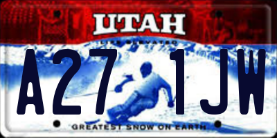 UT license plate A271JW