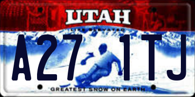 UT license plate A271TJ