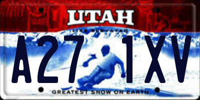 UT license plate A271XV
