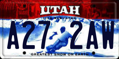 UT license plate A272AW