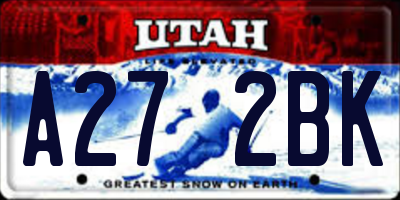 UT license plate A272BK
