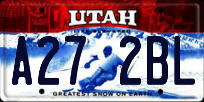 UT license plate A272BL