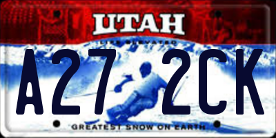 UT license plate A272CK
