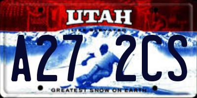 UT license plate A272CS